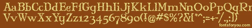 Czcionka Maryjgi – żółte czcionki na brązowym tle