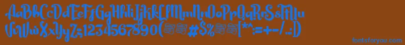 HarsonDemo Font – Blue Fonts on Brown Background