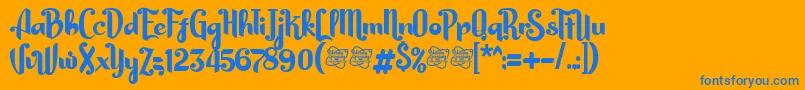 HarsonDemo Font – Blue Fonts on Orange Background