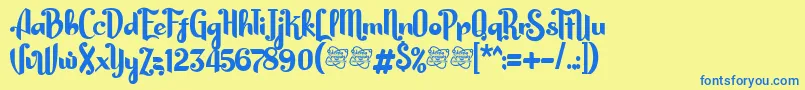 HarsonDemo Font – Blue Fonts on Yellow Background