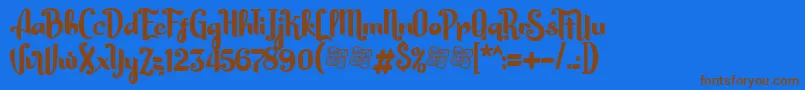 HarsonDemo Font – Brown Fonts on Blue Background