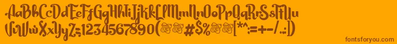 HarsonDemo Font – Brown Fonts on Orange Background