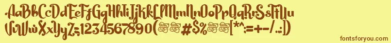 Más sobre la fuente HarsonDemo fuente HarsonDemo – Fuentes Marrones Sobre Fondo Amarillo