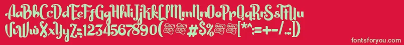 HarsonDemo Font – Green Fonts on Red Background