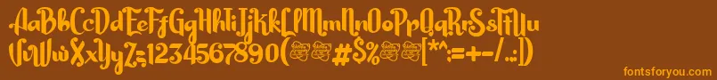 HarsonDemo Font – Orange Fonts on Brown Background