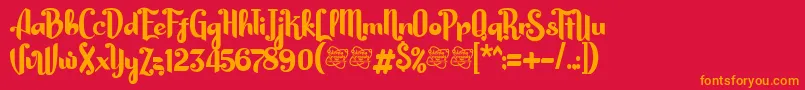 HarsonDemo Font – Orange Fonts on Red Background