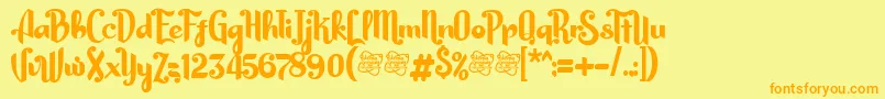 HarsonDemo Font – Orange Fonts on Yellow Background