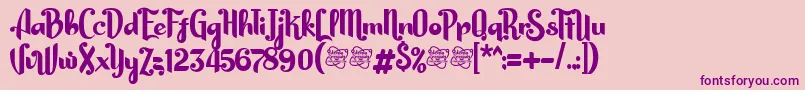 HarsonDemo Font – Purple Fonts on Pink Background