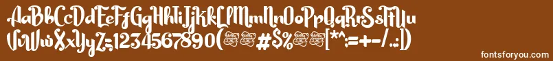 HarsonDemo-Schriftart – Weiße Schriften auf braunem Hintergrund