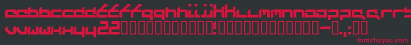 フォントFutufrg – 黒い背景に赤い文字