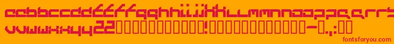 フォントFutufrg – オレンジの背景に赤い文字