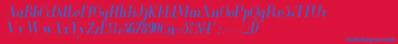 GlamorCondenseditalic Font – Blue Fonts on Red Background