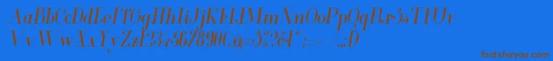 GlamorCondenseditalic Font – Brown Fonts on Blue Background