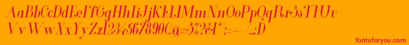 GlamorCondenseditalic Font – Red Fonts on Orange Background