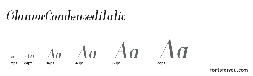 GlamorCondenseditalic (32278) Font Sizes