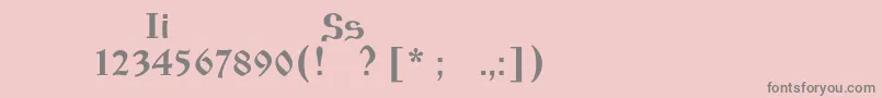 フォントIzhitsaos – ピンクの背景に灰色の文字