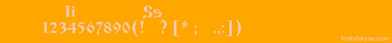 Izhitsaos Font – Pink Fonts on Orange Background