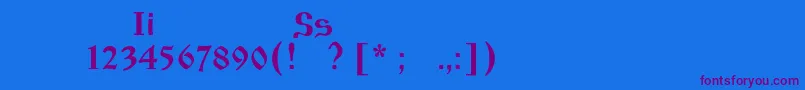 Izhitsaos Font – Purple Fonts on Blue Background
