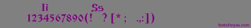 Izhitsaos Font – Purple Fonts on Gray Background