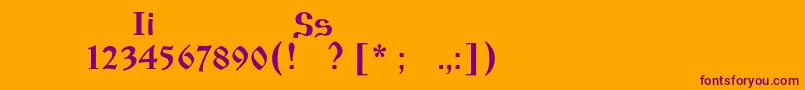 Izhitsaos Font – Purple Fonts on Orange Background