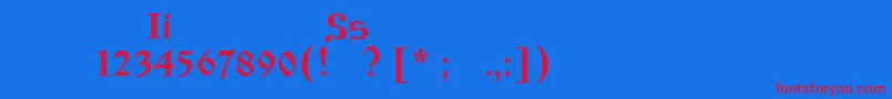 Izhitsaos Font – Red Fonts on Blue Background