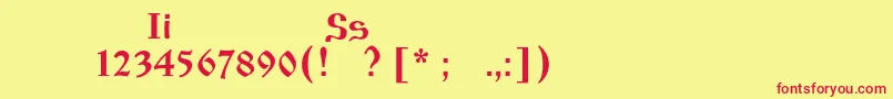 Izhitsaos Font – Red Fonts on Yellow Background