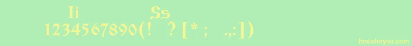 Izhitsaos Font – Yellow Fonts on Green Background