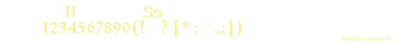 Izhitsaos Font – Yellow Fonts on White Background