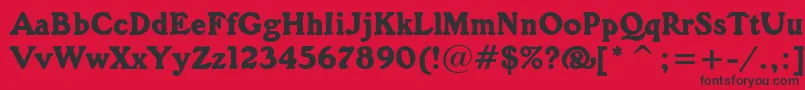フォントGorillaBt – 赤い背景に黒い文字