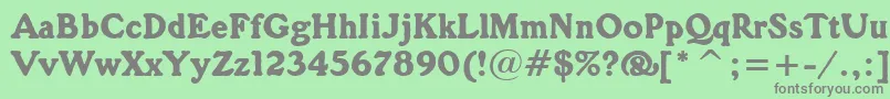 フォントGorillaBt – 緑の背景に灰色の文字