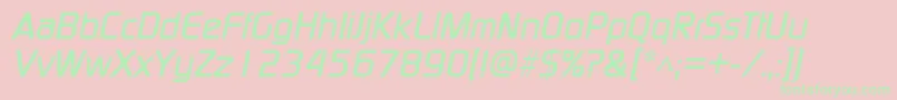 ModaerneItalic Font – Green Fonts on Pink Background