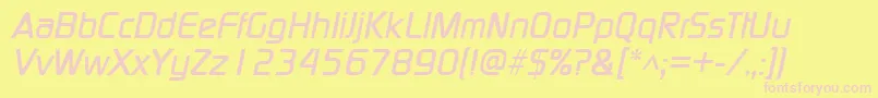 ModaerneItalic-Schriftart – Rosa Schriften auf gelbem Hintergrund