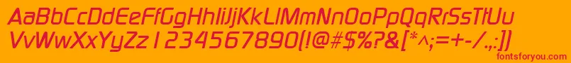 ModaerneItalic Font – Red Fonts on Orange Background