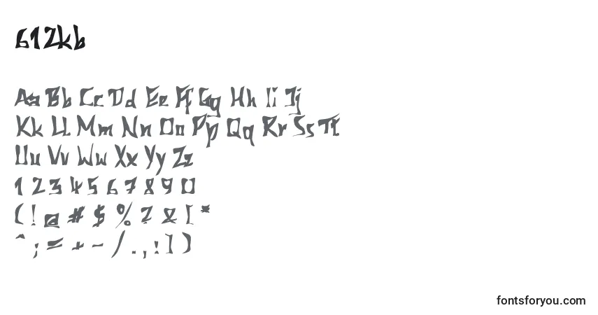 A fonte 612kb – alfabeto, números, caracteres especiais