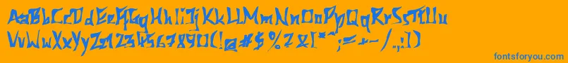 612kb Font – Blue Fonts on Orange Background