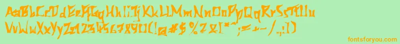 612kb Font – Orange Fonts on Green Background