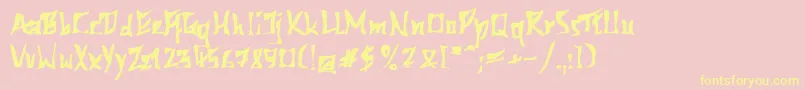 612kb Font – Yellow Fonts on Pink Background