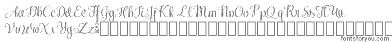 KiralyDemo-fontti – harmaat kirjasimet valkoisella taustalla