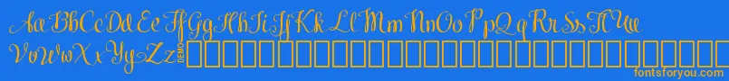 KiralyDemo Font – Orange Fonts on Blue Background