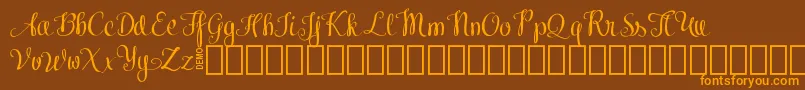 KiralyDemo Font – Orange Fonts on Brown Background