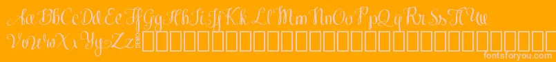 KiralyDemo-Schriftart – Rosa Schriften auf orangefarbenem Hintergrund