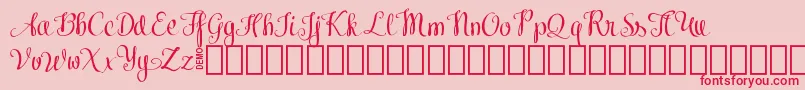 KiralyDemo Font – Red Fonts on Pink Background