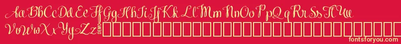 KiralyDemo Font – Yellow Fonts on Red Background