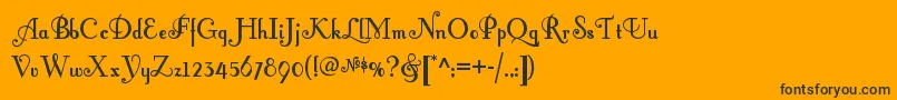 Fontleroybrownnf Font – Black Fonts on Orange Background