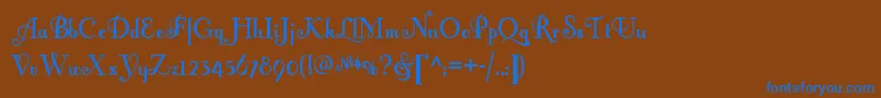 Fontleroybrownnf Font – Blue Fonts on Brown Background