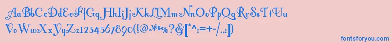 Fontleroybrownnf Font – Blue Fonts on Pink Background
