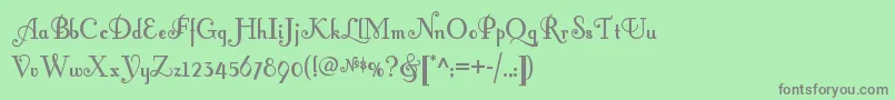 フォントFontleroybrownnf – 緑の背景に灰色の文字