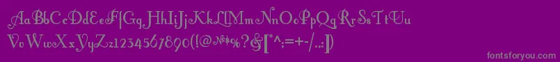 Fontleroybrownnf-Schriftart – Graue Schriften auf violettem Hintergrund