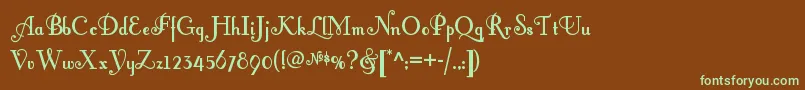 Fontleroybrownnf-fontti – vihreät fontit ruskealla taustalla