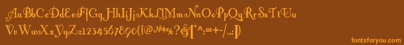 Fontleroybrownnf Font – Orange Fonts on Brown Background
